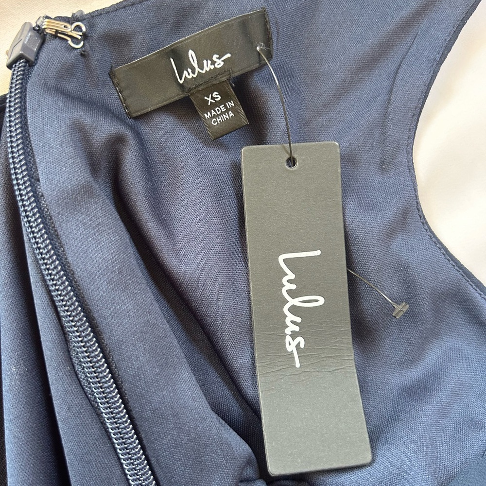 Lulus Thoughts of Hue Navy Blue Maxi Dress XS NWT Bridesmaid Formal Wedding - Picture 9 of 10